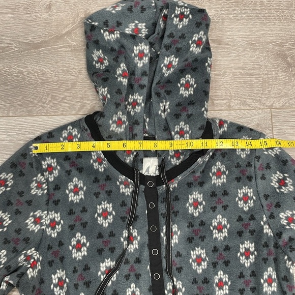 Kensie One Piece Microfleece Hooded Onesie Lounge Pajamas M - Picture 7 of 16